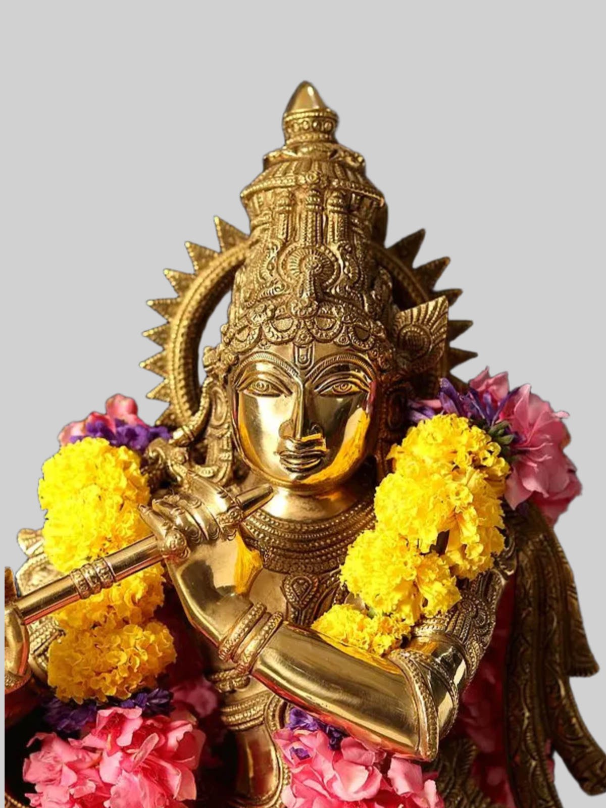 Brassaura® Brass Krishna Ji Statue | Height 26 Inches & Weight 14.35 kg