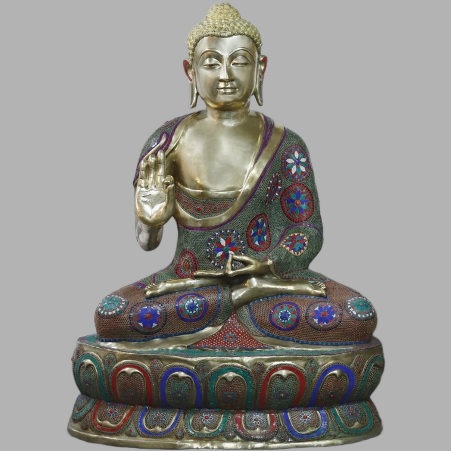 Brassaura™ Brass Big Buddha Statue | Height 65 Inches & Weight 255.000 kg