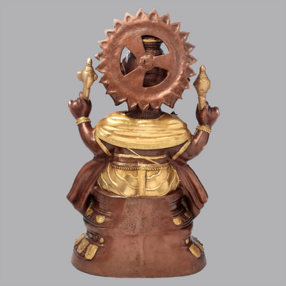 Brassaura® Grand Lord Ganesha in Blessing Posture | Dual Tone Brass Statue | Height 35.24 Inches & Weight 48.80 kgs