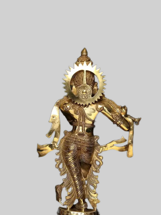 Brassaura® Brass Krishna Ji Statue | Height 26 Inches & Weight 14.35 kg