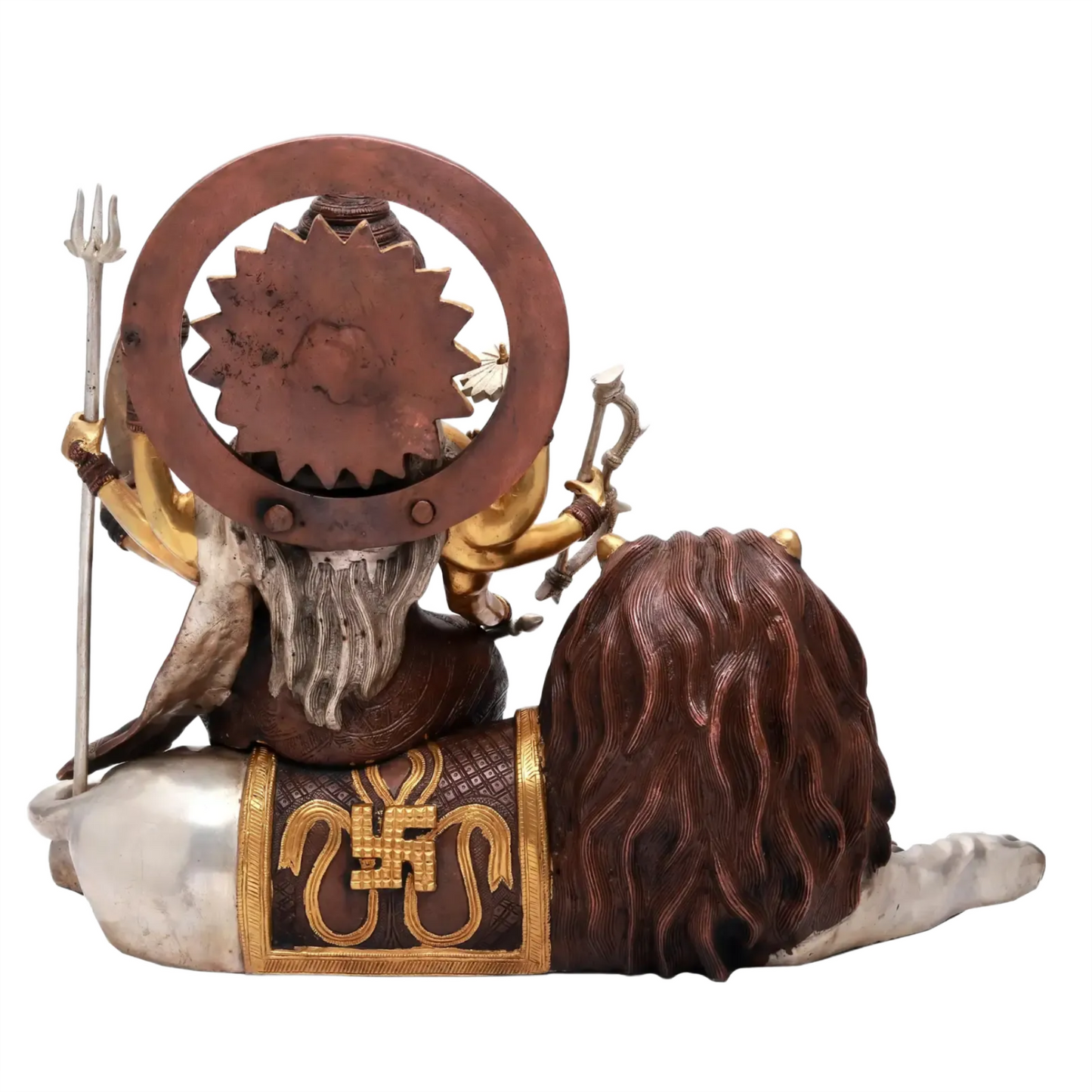 Brassaura® Maa Durga on Lion | Pure Brass with Dual Tone Finish | Height 16.5 Inches & Weight 18.50 kgs
