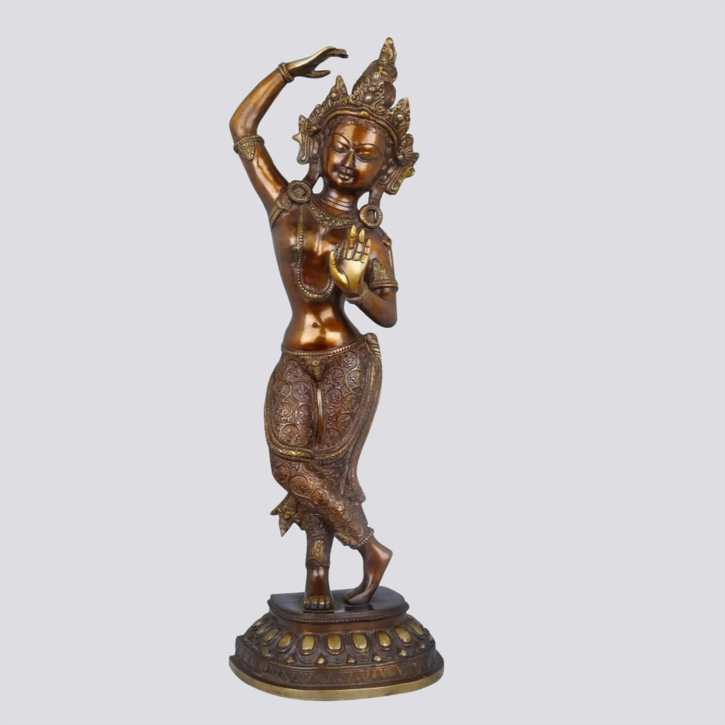 Brassaura® Standing Queen Mayadevi | Brass Statue | Height 21 Inches & Weight 5.70 kgs
