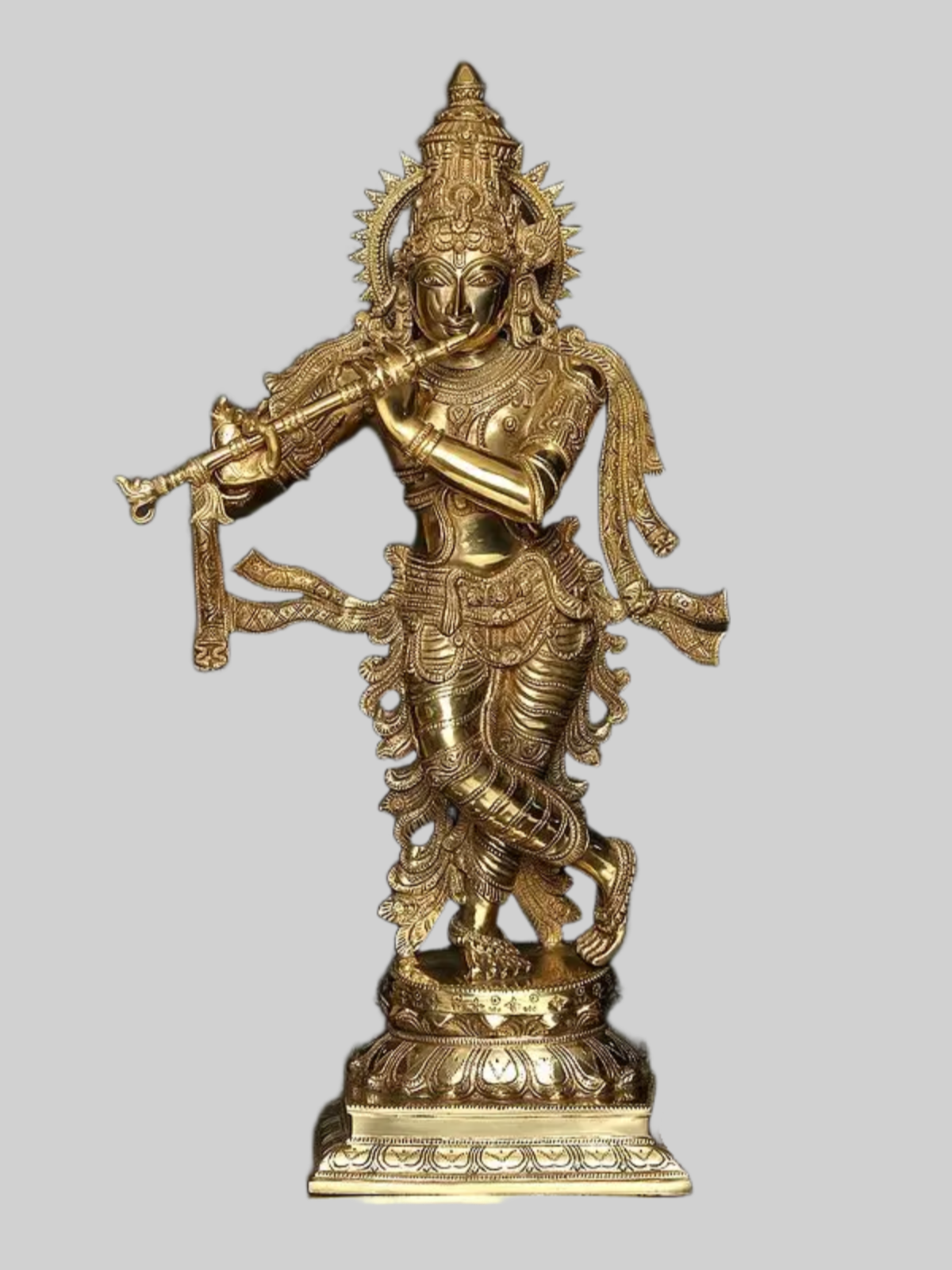 Brassaura® Brass Krishna Ji Statue | Height 26 Inches & Weight 14.35 kg