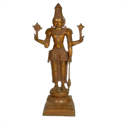 Brassaura® Lord Vishnu Statue | Pure Brass | Height 37 Inches & Weight 27 kgs