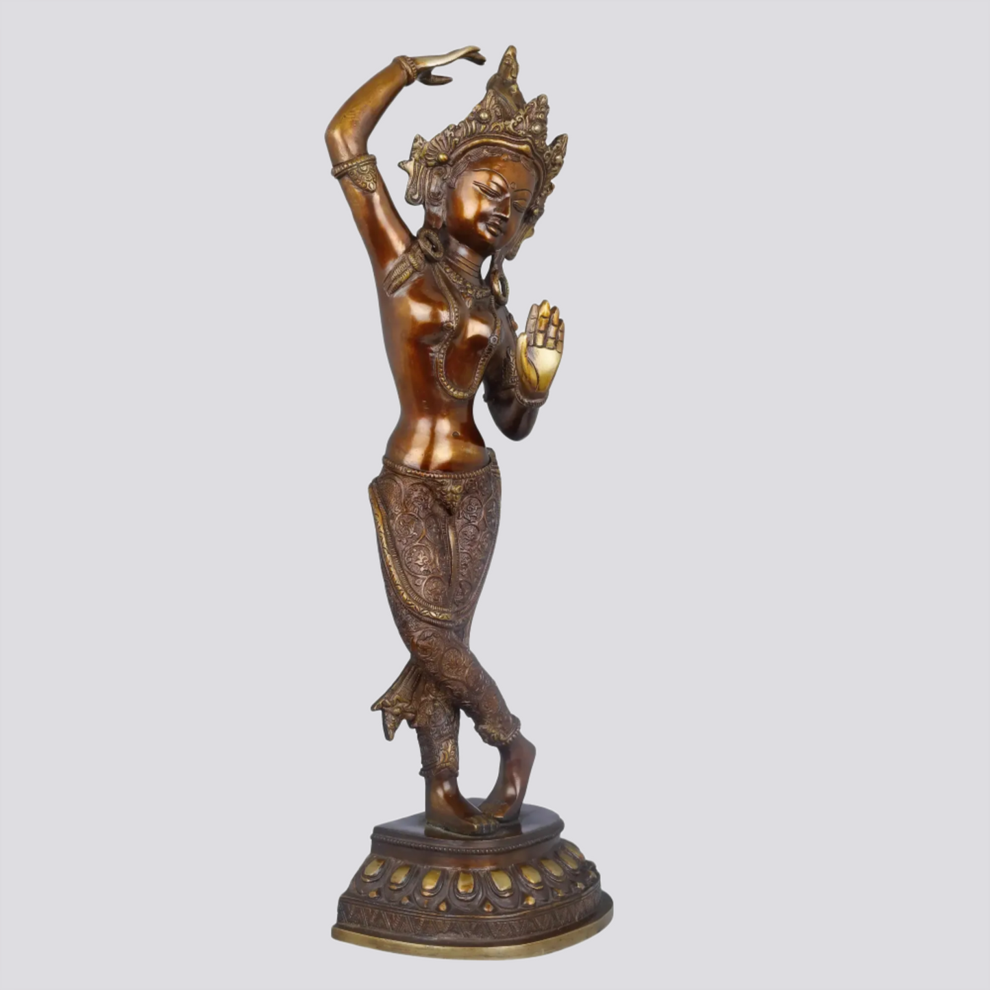 Brassaura® Standing Queen Mayadevi | Brass Statue | Height 21 Inches & Weight 5.70 kgs
