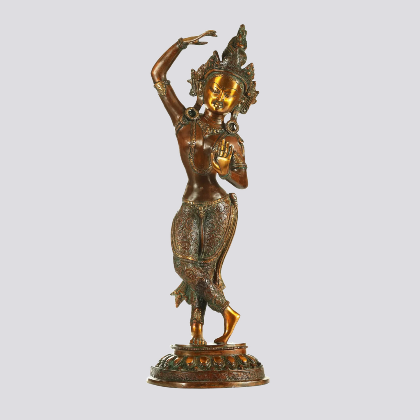 Brassaura® Standing Queen Mayadevi | Brass Statue | Height 21 Inches & Weight 5.70 kgs