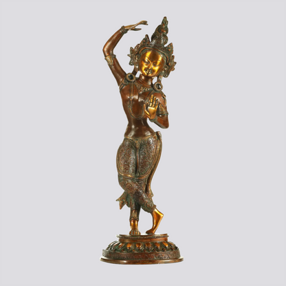 Brassaura® Standing Queen Mayadevi | Brass Statue | Height 21 Inches & Weight 5.70 kgs