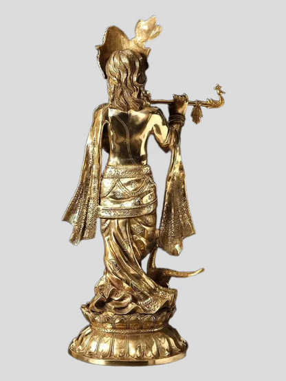 Brassaura® Brass Krishna Statue | Height 31 Inches & Weight 21.65 kg