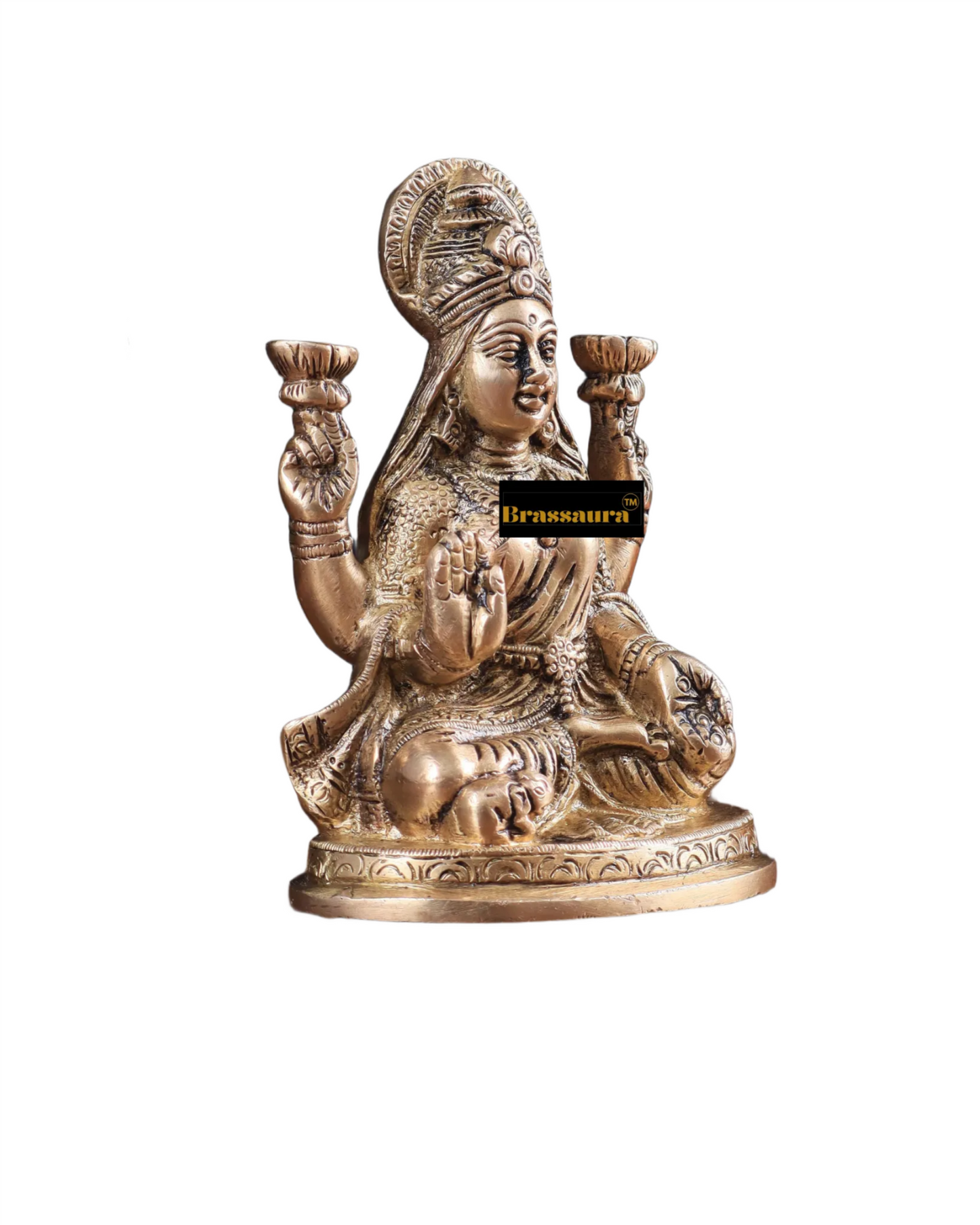 Brass Laxmi Idol for Home and Decor Height 6 Inches & Weight 1.3 Kgs