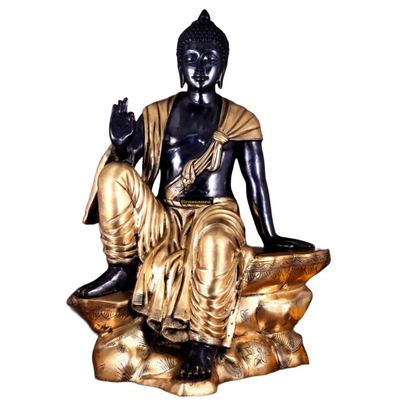 Brass Blessing Buddha For Home Decor Weight 45 kg & Height 30 Inch