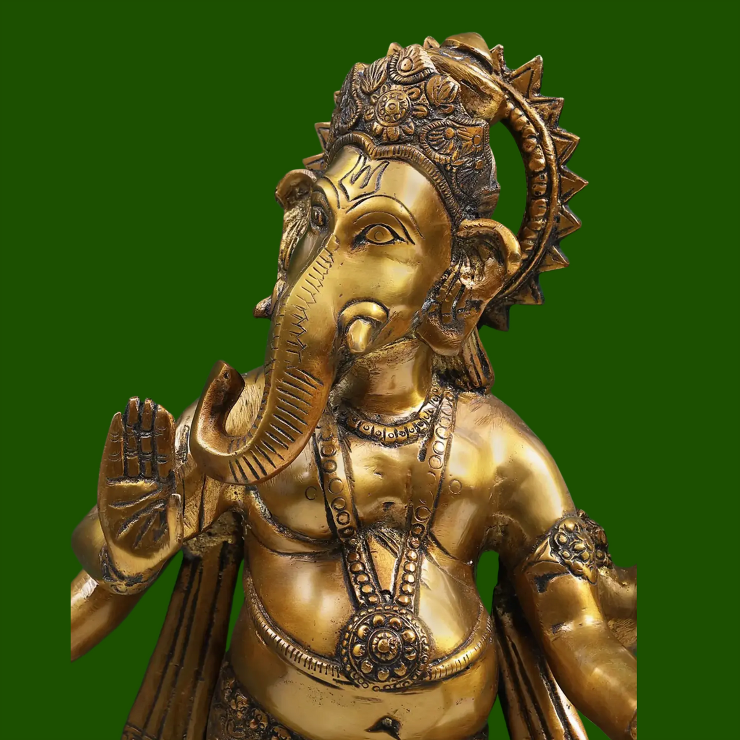 Brassaura™ Brass Ganesha Statue | Height 19 Inches & Weight 10.60 kgs