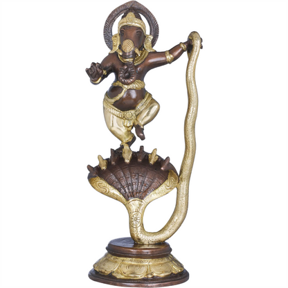 Brassaura™ Brass Ganesha Statue | Height 5 Inches & Weight 2.90 kgs