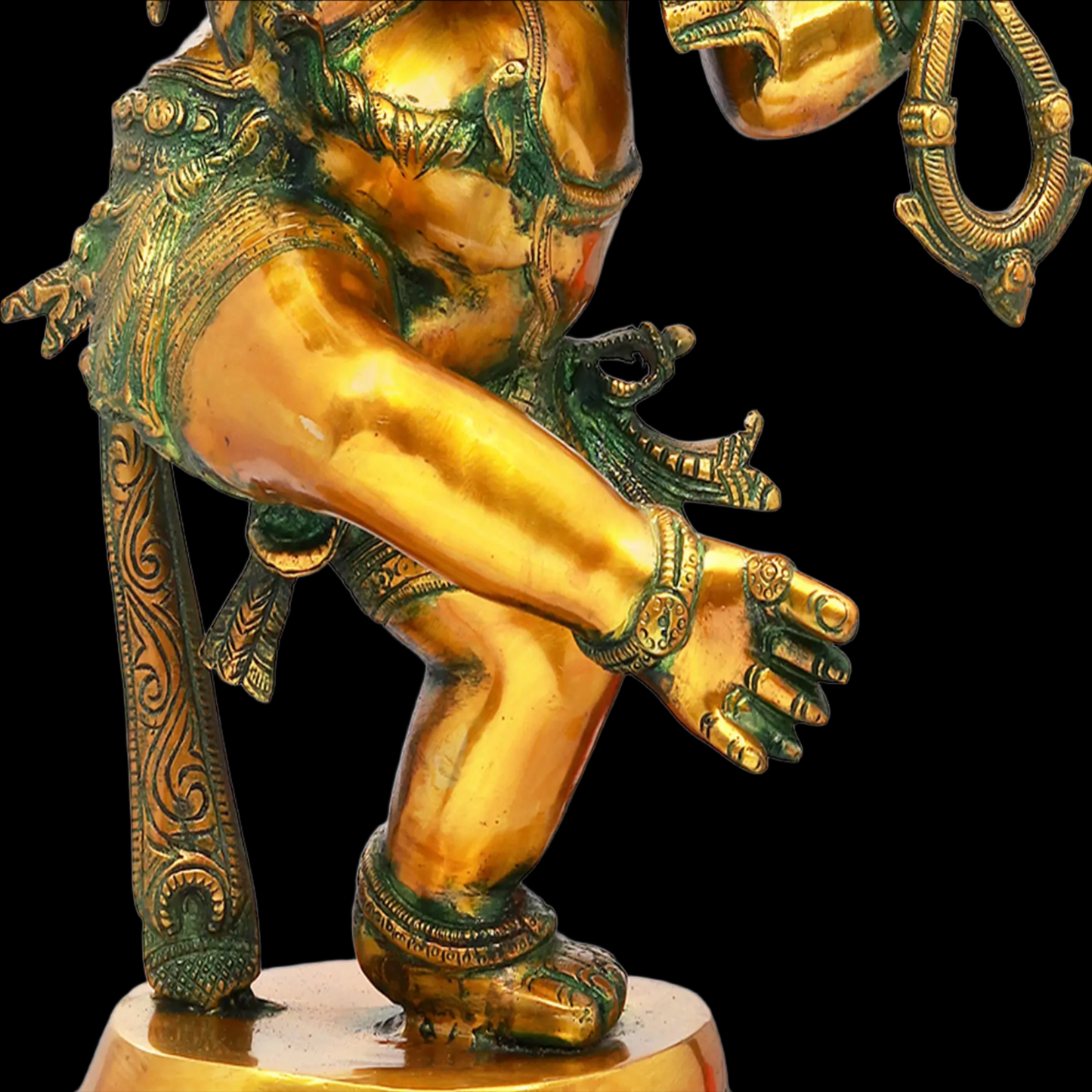 Brassaura® Dancing Ganesha on Ornate Pedestal | Brass Sculpture | Height 25 Inches & Weight 20.70 kgs