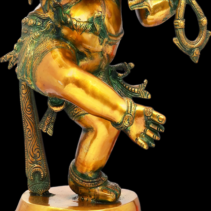 Brassaura® Dancing Ganesha on Ornate Pedestal | Brass Sculpture | Height 25 Inches & Weight 20.70 kgs