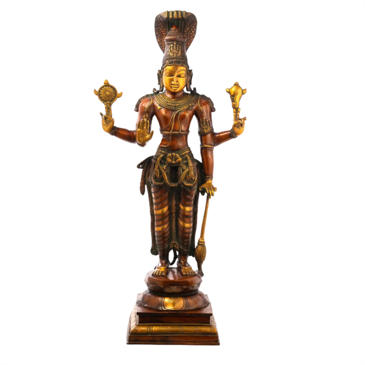 Brassaura® Brass Vishnu Statue | Height 38 Inches & Weight 28 kg