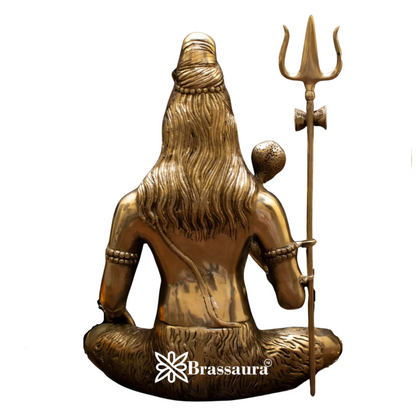Brassaura™ Brass Shiva Idol – Height 19 & Weight 11.7 Kgs | Traditional Murti for Puja Room & Mandir