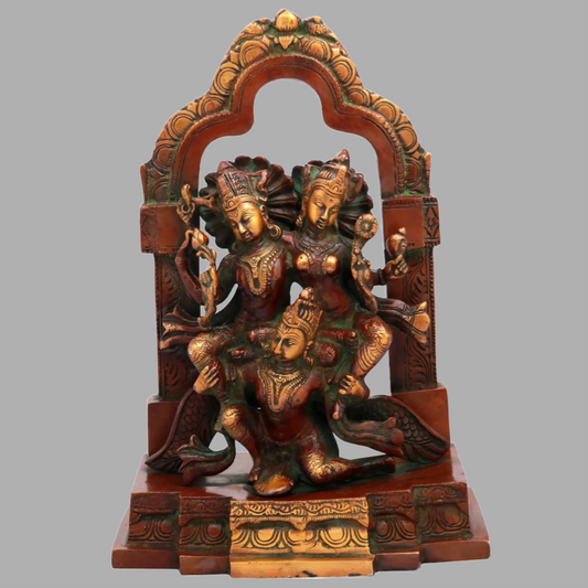Brassaura® Brass Lakshmi Narayana on Garuda Statue | Height 12 Inches & Weight 5.24 kg