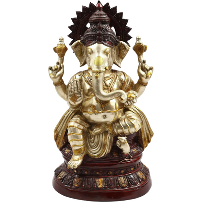 Brassaura™ Brass Ganesha Statue | Height 35 Inches & Weight 48.80 kgs
