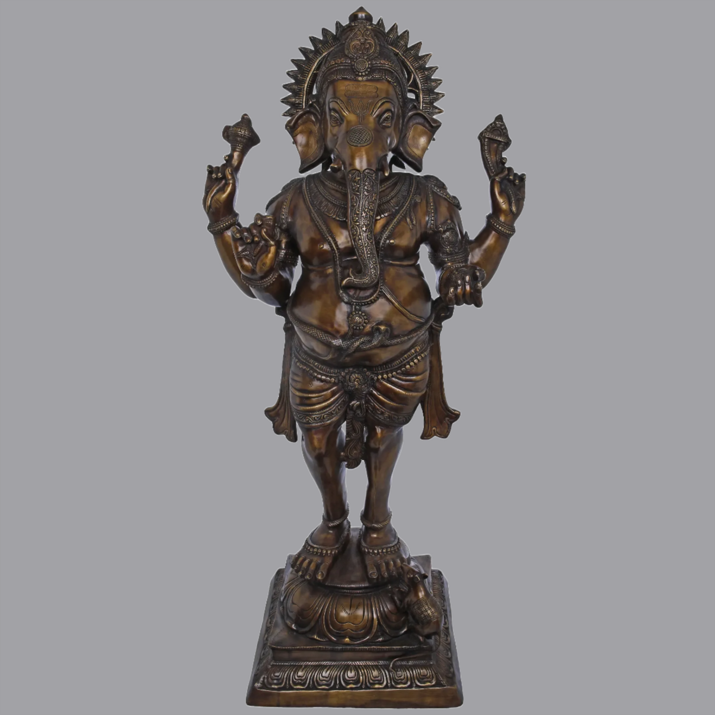 Brassaura® Standing Ganesha in Brass | Height 51 Inches & Weight 57.70 kgs