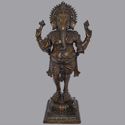 Brassaura® Standing Ganesha in Brass | Height 51 Inches & Weight 57.70 kgs
