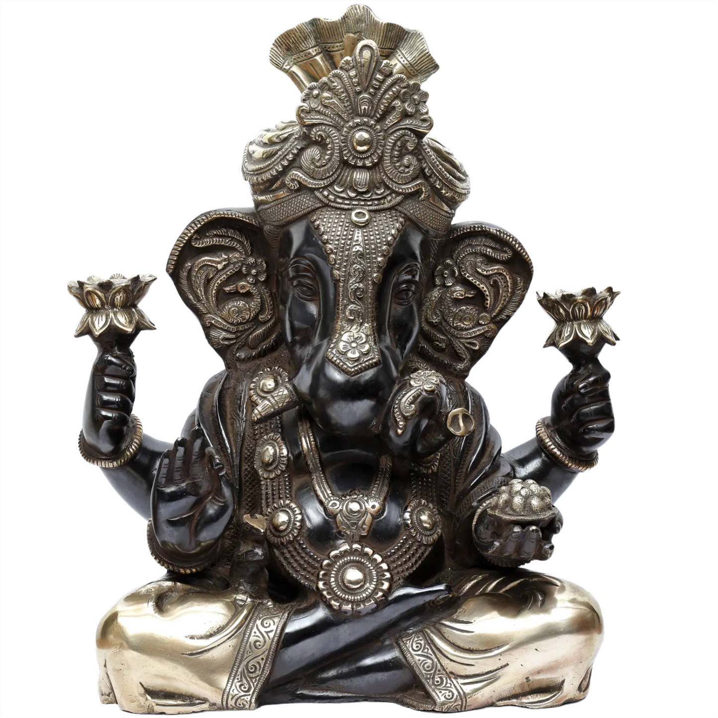 Brassaura™ Brass Ganesha Statue | Height 17 Inches & Weight 15.30 kgs