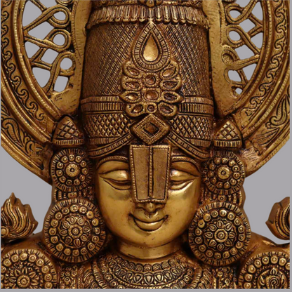 ब्रसौर® मैजेस्टिक तिरुपति बालाजी पीतल बस्ट | ऊंचाई 22 इंच