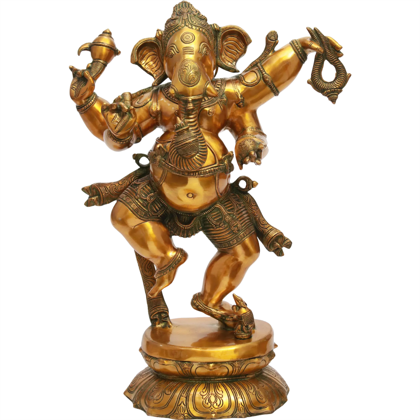 Brassaura™ Brass Ganesha Statue | Height 33 Inches & Weight 42 kgs