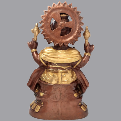 Brassaura™ Large Pagdi Ganesha Brass Statue | Height 35 Inches | Weight 48 kgs