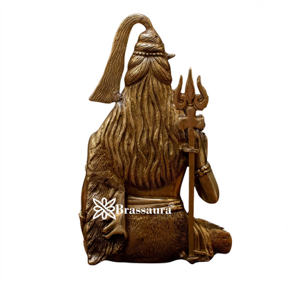 Brassaura™ Artistic Brass Lord Shiva Murti – Height 12 Inches & Weight 4.5 Kgs | Sacred Décor