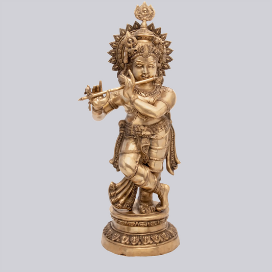 Brassaura® Brass Krishna Statue | Height 46.26 Inches & Weight 44 kg