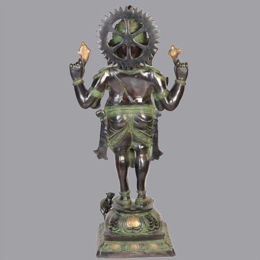 Brassaura® Standing Lord Ganesha Brass Statue | Height 51 Inches