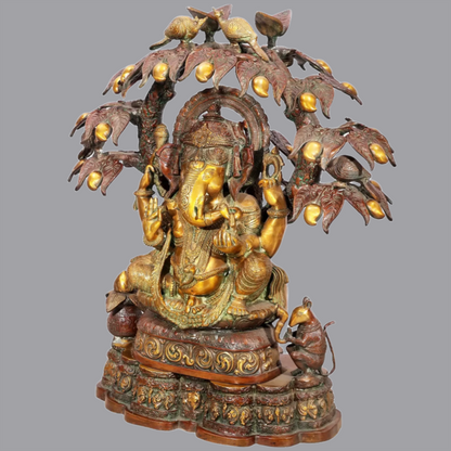 Brassaura® Large Ganesha Idol in Grove of Mango Trees | Height 30 Inches & Weight 53.70 kgs