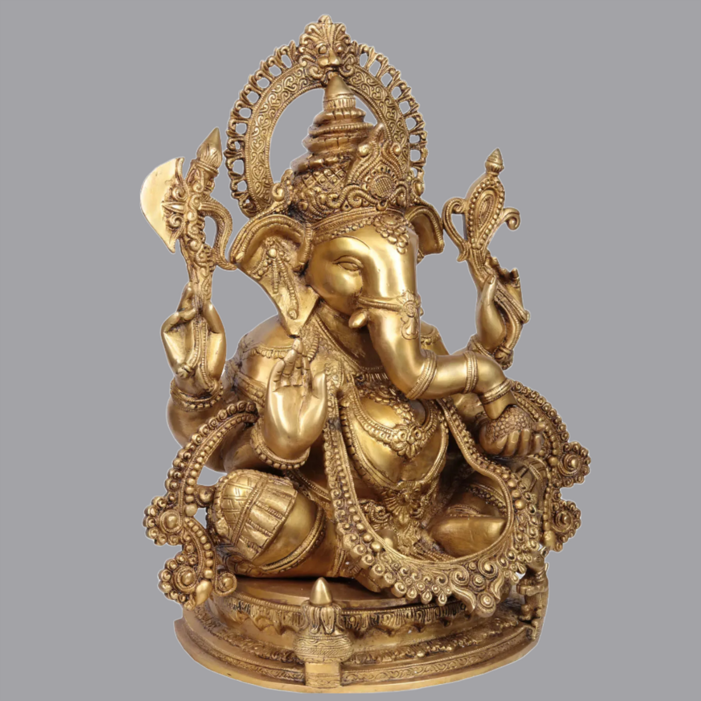 Brassaura™ 19" Ashirwad Ganesha in Brass | Height 19 Inches | Weight 23.30 kgs