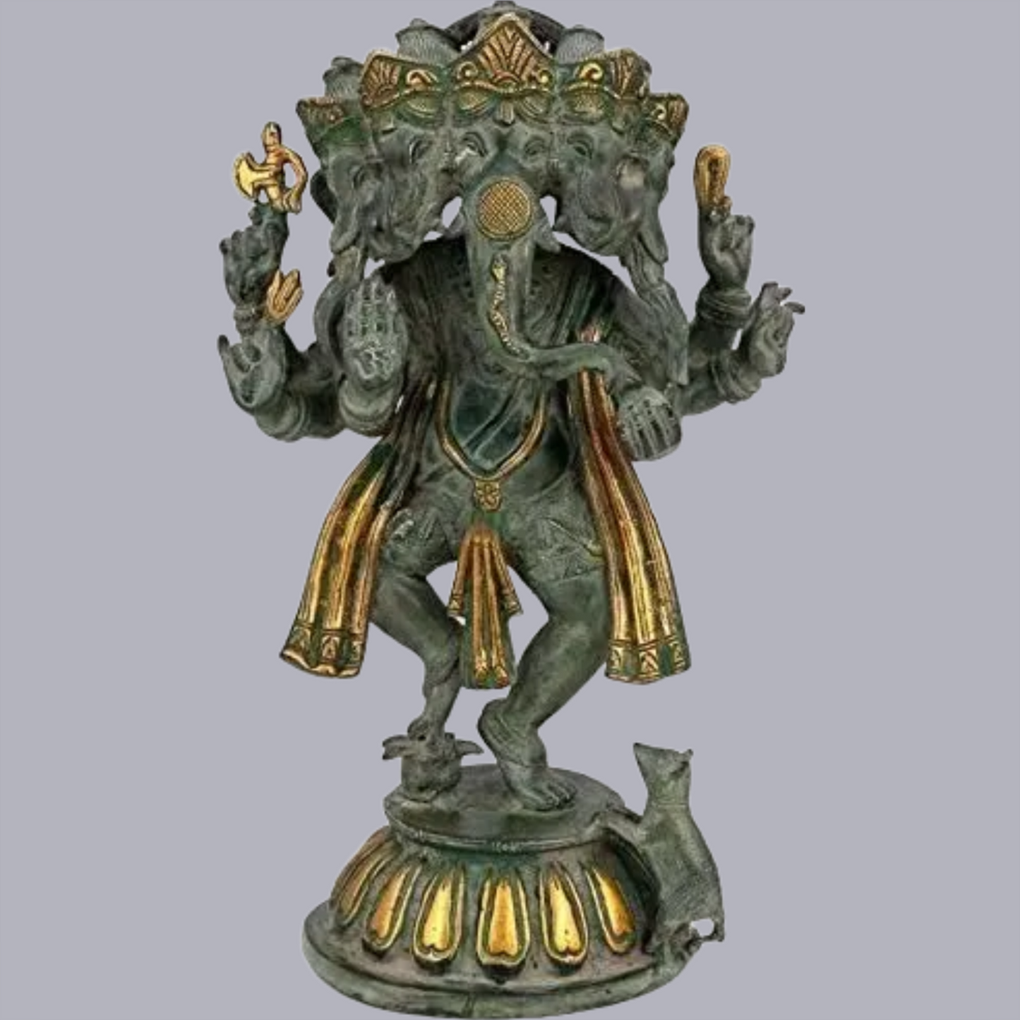 Brassaura™ Panchmukhi Ganesha Brass Statue | Height 14.5 Inches & Weight 7.90 kgs