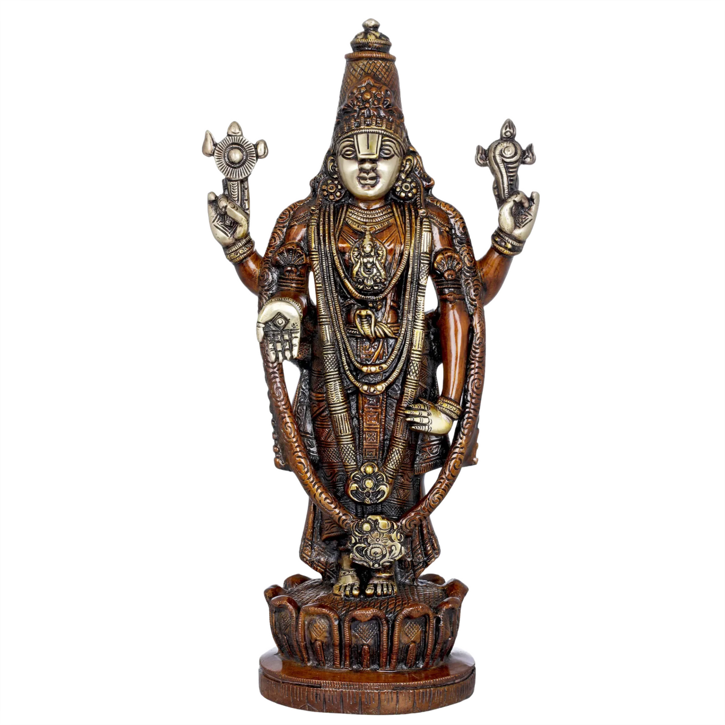 Brassaura® Brass Venkateswara Statue | Height 16 Inches & Weight 5.90 kg
