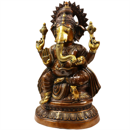Brassaura™ Brass Ganesha Statue | Height 35 Inches & Weight 48.80 kgs