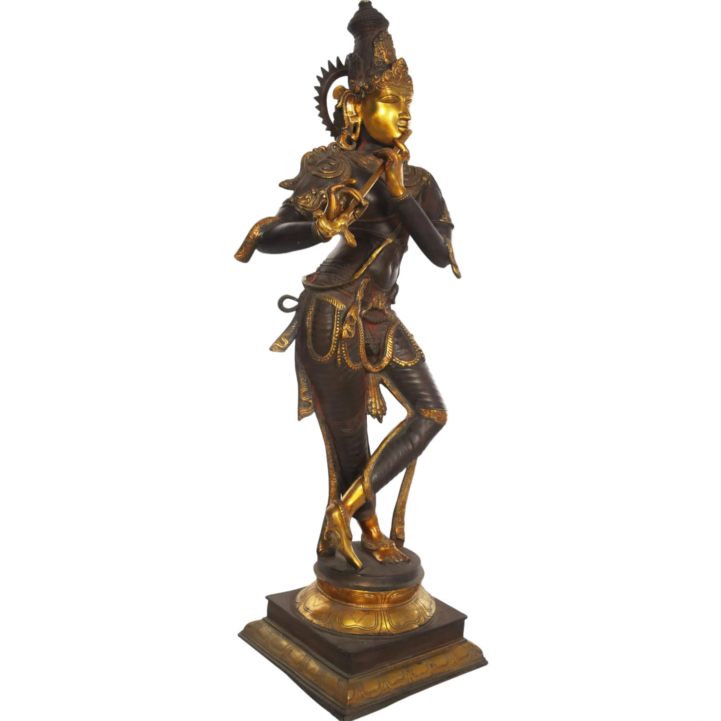 Brassaura® Brass Krishna Statue | Height 34 Inches & Weight 19.20 kg