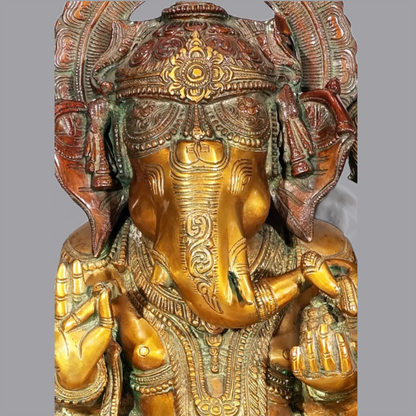 Brassaura® Large Ganesha Idol in Grove of Mango Trees | Height 30 Inches & Weight 53.70 kgs