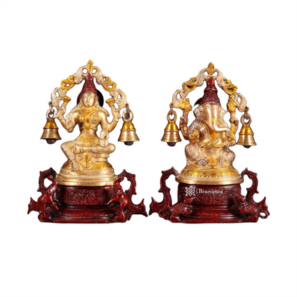 Brass Artistic Lakshmi Ganesh Height 8.2 Inches Weight 4.34 Kgs
