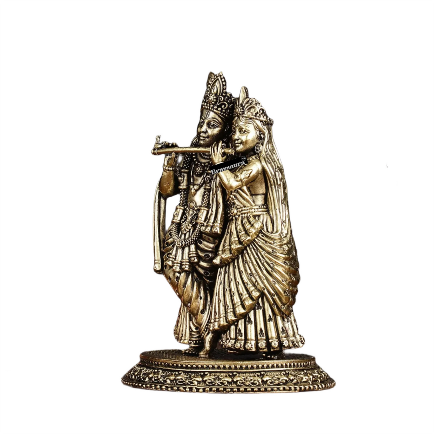 Brassaura™ Brass Radha Krishna Idol – Height 6 Inches & Weight 510 gms