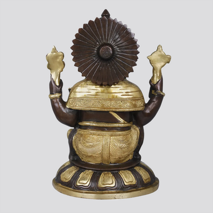 Brassaura® Lakshmi Ganesha Brass Pair | Brass Statue | Height 14 Inches & Weight 15.60 kgs