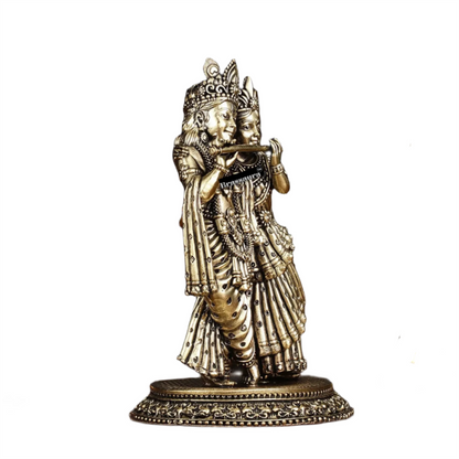Brassaura™ Brass Radha Krishna Idol – Height 6 Inches & Weight 510 gms