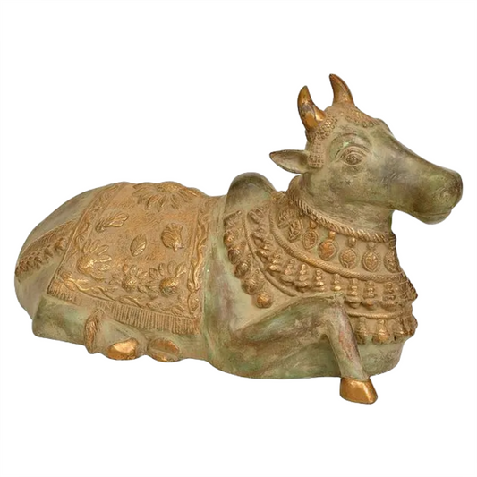 Brassaura® Brass Nandi Statue | Height 11 Inches & Weight 9.10 kg