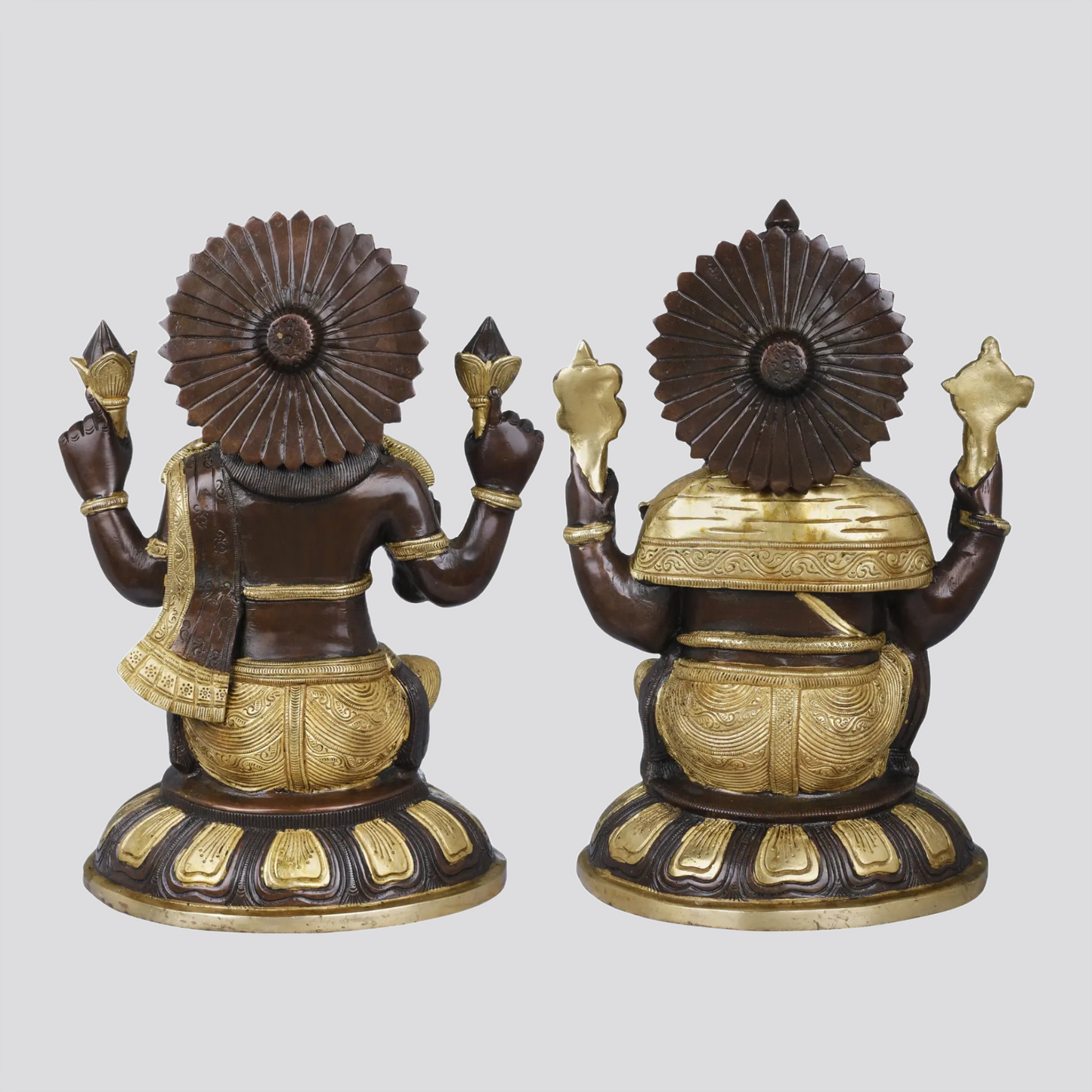 Brassaura® Lakshmi Ganesha Brass Pair | Brass Statue | Height 14 Inches & Weight 15.60 kgs