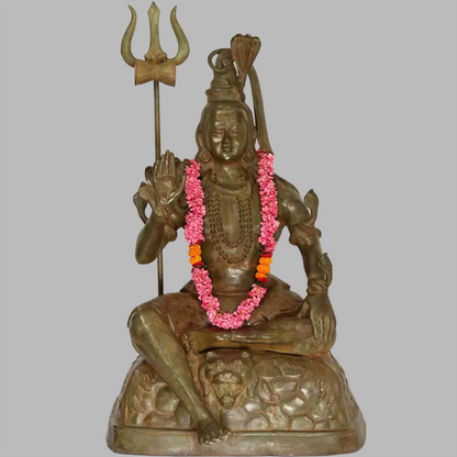 Brassaura® Brass Large Sitting Shiva Statue | Height 57 Inches & Weight 135.10 kg