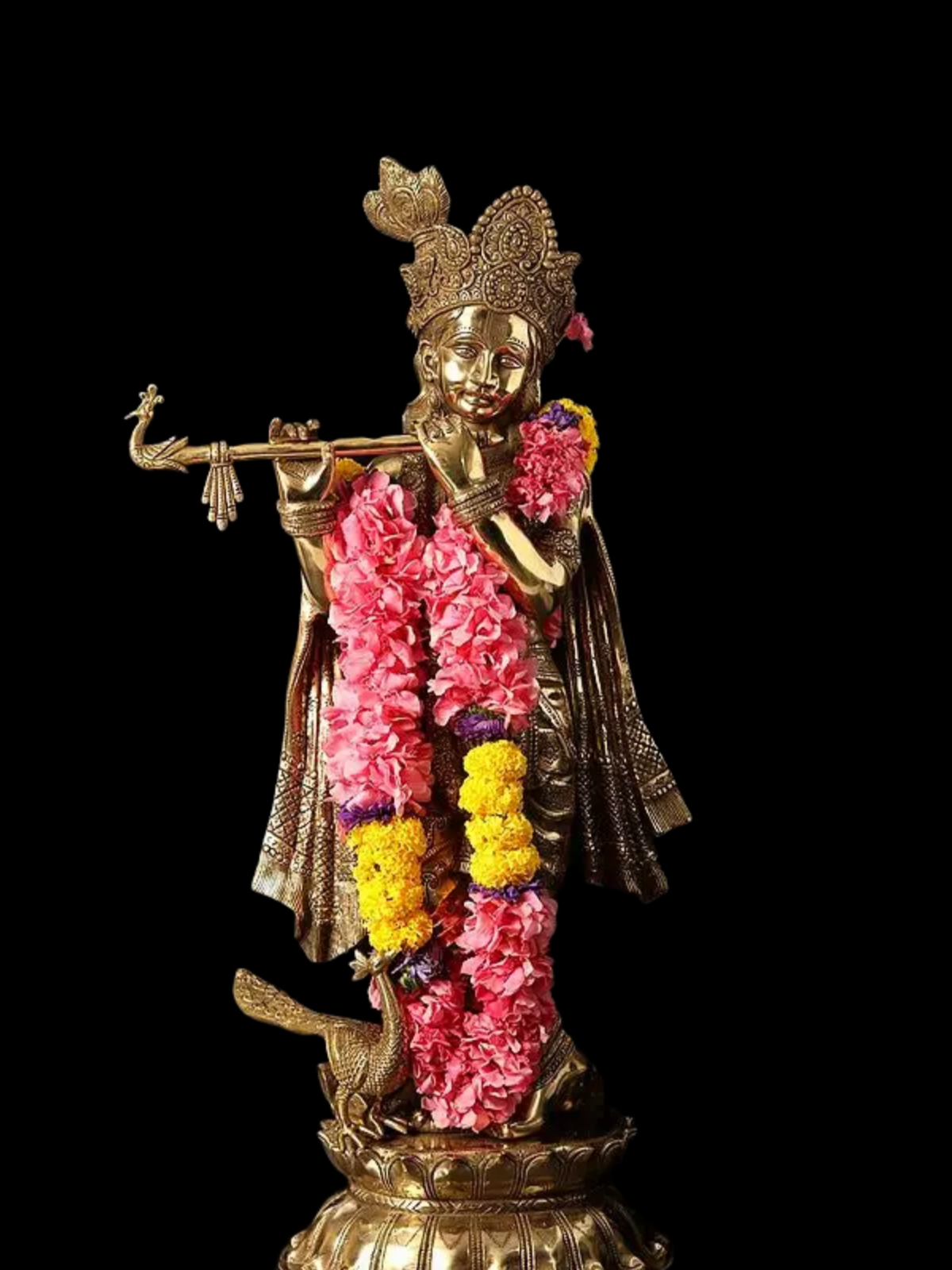 Brassaura® Brass Krishna Statue | Height 31 Inches & Weight 21.65 kg