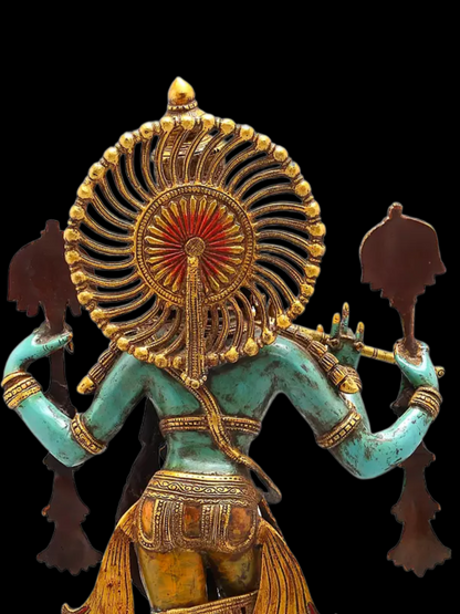 Brassaura® Brass Krishna Statue | Height 78.5 cm & Weight 25.10 kg