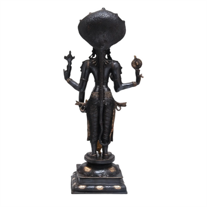 Brassaura® Lord Vishnu Statue | Pure Brass | Height 32 Inches & Weight 19.50 kgs