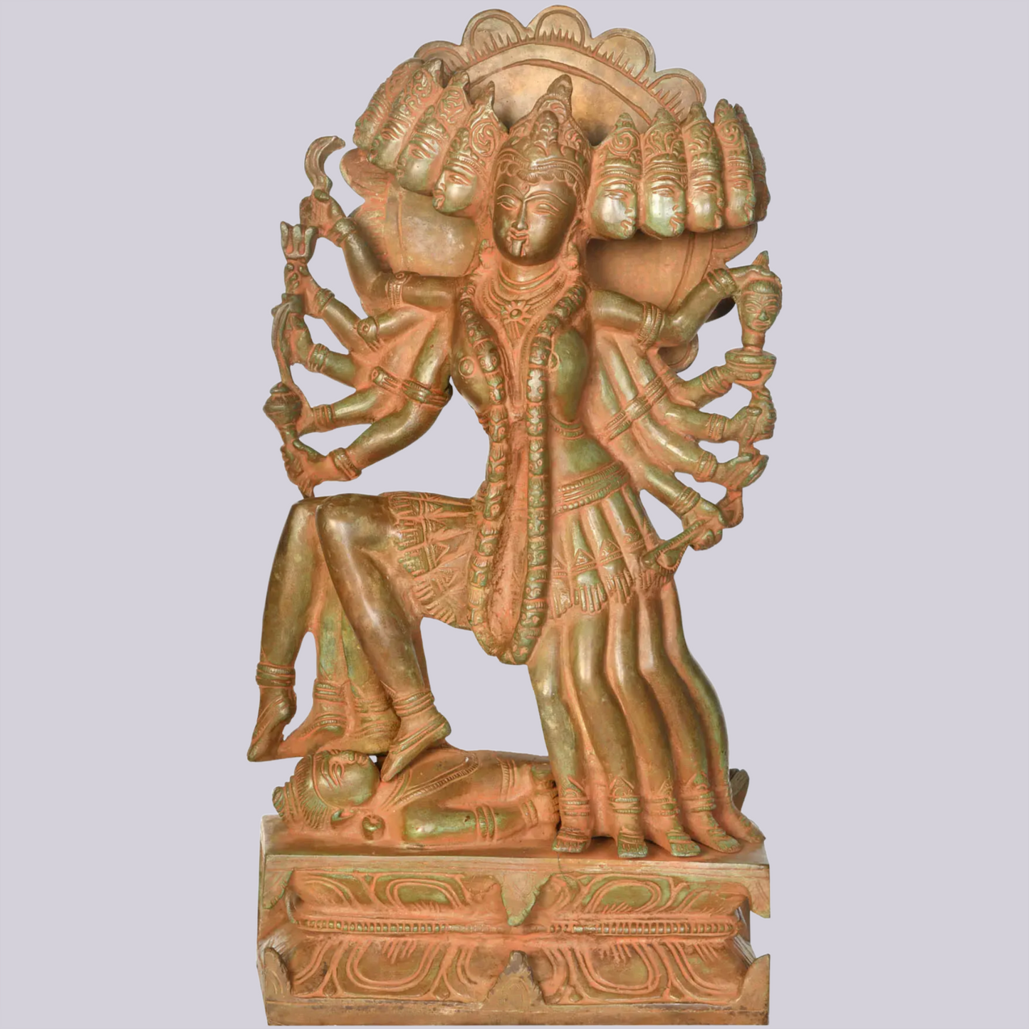 Brassaura™ Beyond Mahakali’s Ferocity | Intricately Handcrafted Brass Sculpture | Height 15.5 Inches & Weight 8.20 kgs