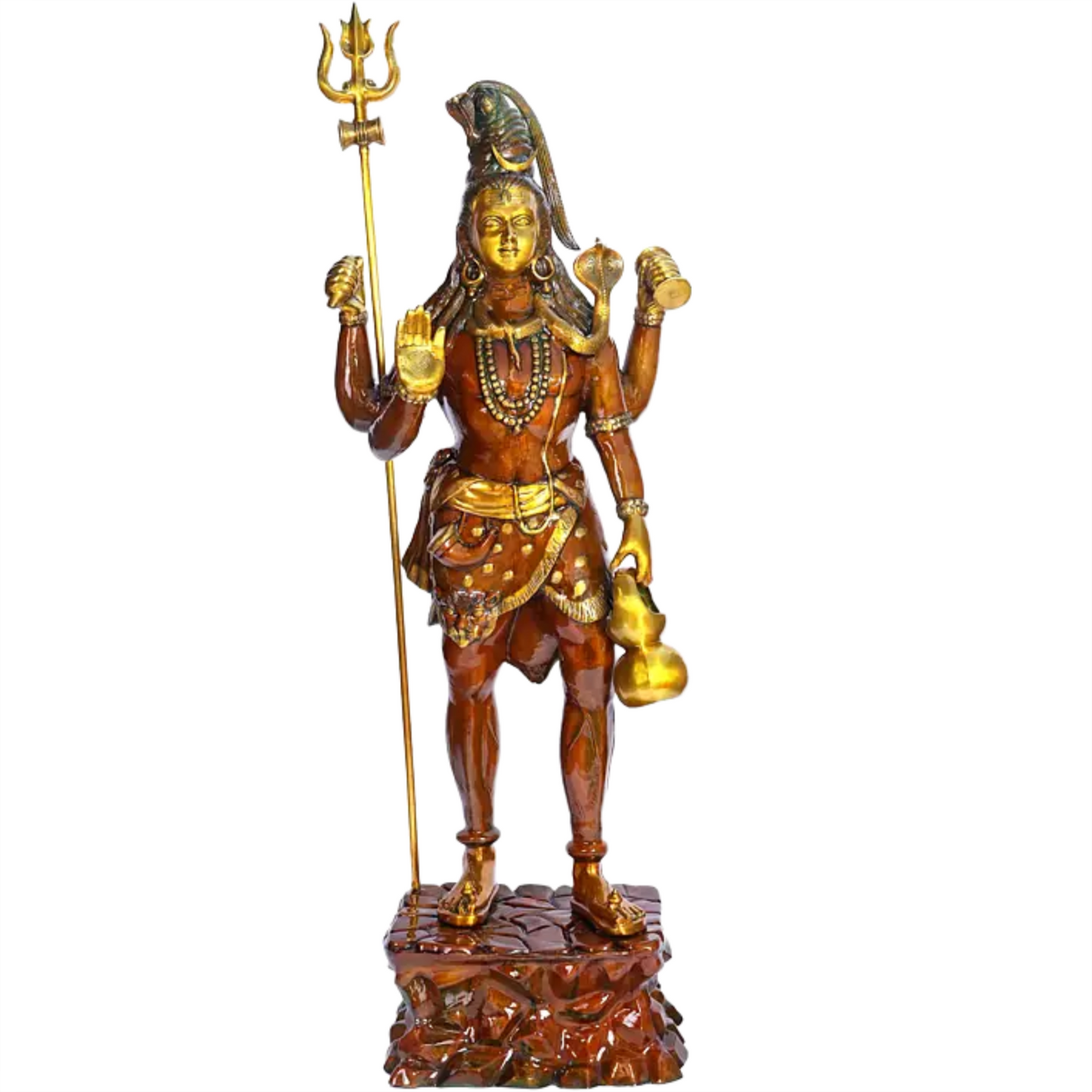 Brassaura® Brass Large Standing Shiva Statue | Height 91 Inches & Weight 170 kg